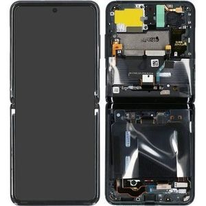 Samsung LCD + Touch + Frame + Camera voor F700N Galaxy Z Flip - spiegelzwart, Andere smartphone accessoires, Zwart
