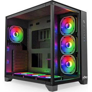 Njoy Aura (ATX, mATX), PC-behuizing, Zwart