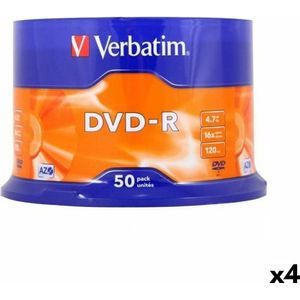 Verbatim DVD-R 4,7 GB 16x 50 Stücke (4 Stück) (50 x), Optische gegevensdrager