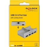 Delock Externe (USB-A, 4 Havens), Docking station + USB-hub, Zilver