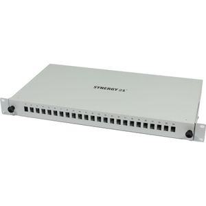 Synergy 21 Glasvezel patchpaneel voor 24xLC duplex sockets, 19"/1U, zonder LC couplers, lichtgrijs, Server accessoires, Grijs
