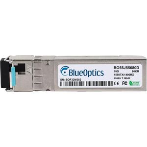 BlueOptics H3C SFP-XG-LH80-SM1550-BIDI compatibel SFP+ BO55J55680D, Zendontvangers, Zilver