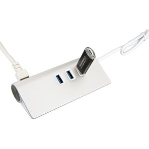 EXSYS EX-1132-N USB 3.0 HUB - Zilver - 3 Poorten - 1GB LAN