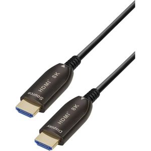 Transmedia HDMI glasvezelkabel (HDMI 2.1, 8k@60Hz, eARC) (20 m, HDMI), Videokabel