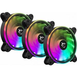 White Shark Behuizing koelerset Nebuka Kit, 3x120mm, met ARGB LED achtergrondverlichting (120 mm, 3 x), PC ventilator, Zwart