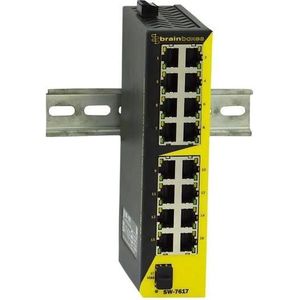 Brainboxes Ethernet-switch, RJ45-poorten 16, 1Gbps, onbeheerd (17 ports), Netwerkschakelaar