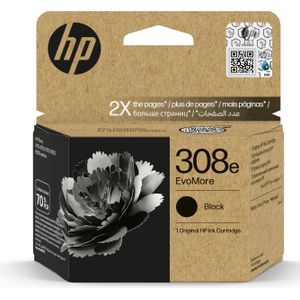 HP 308e EvoMore Black Original Ink Cartridge inktcartridge 1 stuk(s) Origineel Normaal rendement Zwart