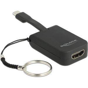 Delock USB C naar (HDMI, 30 cm), Data + Video Adapter, Zwart