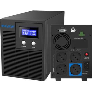 Phasak Protekt - Line-Interactive - 1,06 kVA - 700 W - Pure Sine - 165 V - 290 V (1.06 VA, 700 W, Lijninteractief UPS), UPS