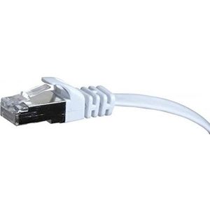 Exertis Connect Patchkabel, plat, U/FTP, CAT.6, wit, 20,0 m Superplatte patchkabel, bijv. voor aanleg onder T (U/FTP, STP, CAT6, 20 m), Netwerkkabel