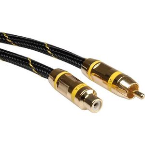 Roline GOLD cinch verlengkabel (5 m, Hogere klasse, RCA), Audiokabel