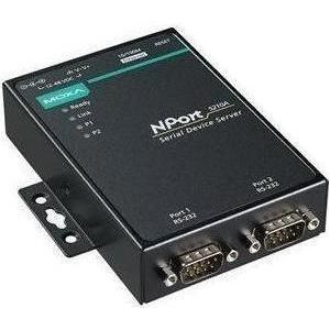 Moxa NPORT 5210A-T - 2-poorts RS-232 apparaatserver met overspanningsbeveiliging, bedrijfstemperatuur, Data converter