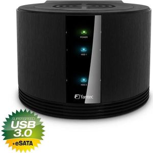 Fantec - SQ-X2RU3e - Externe Behuizing - Zwart - SATA I/II/III - RAID-controller