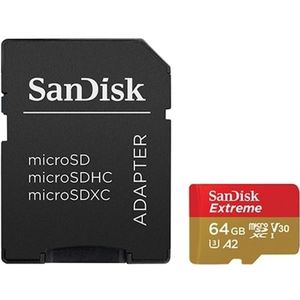 SANDISK Extreem (64 GB, microSDHC, microSD, microSDXC, U3, UHS-I), Geheugenkaart