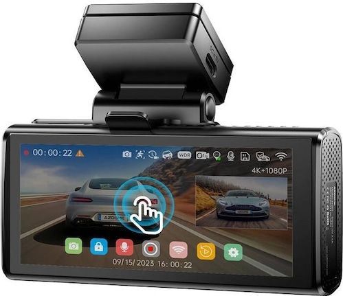 AZDome Dashcam M580 (GPS-ontvanger, WiFi, Versnellingssensor, Ingebouwd display, Nachtzicht, Ingebouwde microfoon, 5K), Dashcams, Zwart