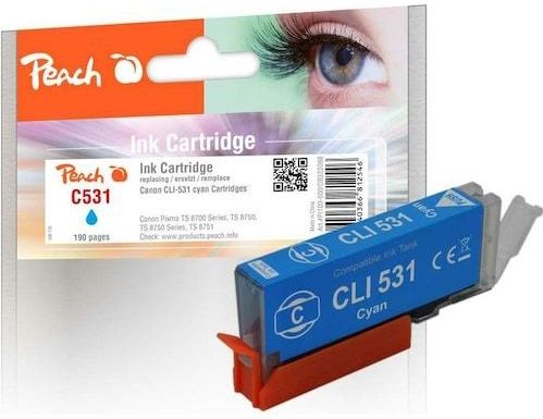 Peach PI100-500 inktcartridge 1 stuk(s) Compatibel Normaal rendement Cyaan