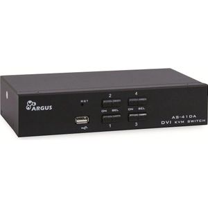 KVM AS-41DA - KVM-Switch - 4-Poorts - DVI - USB - 3,5mm Audio