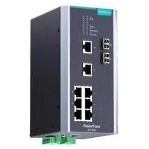 Moxa PT-510-MM-LC-HV - IEC 61850-3 beheerde DIN rail Ethernet-switch, met 8 10100BaseT(X) poorten, Netwerkschakelaar