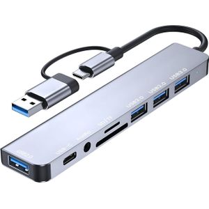 PowerGuard PowerGuard (USB-C, USB-A, 8 Havens), Docking station + USB-hub, Grijs