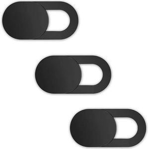 PowerGuard Set van 3 Privacy Webcam Cover 0.6mm, Beveiliging van notebooks, Zwart