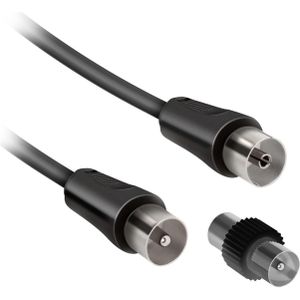 Ekon Mannelijke antenne / vrouwelijke kabel + adapter 75dB (Antennekabel), Antennekabel