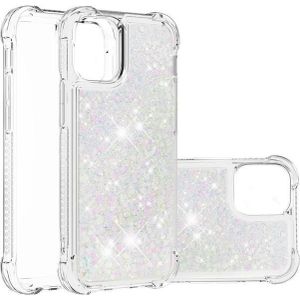 MU Style Glitter Softcase Hoesje (iPhone 13 Pro Max), Smartphonehoes, Zilver