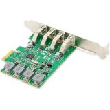 Digitus - USB 3.0 PCI Express Kaart - 4 Poorten - Zwart - PCIe Hostcontroller