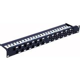 Techly UTP-patchpaneel 24 plaatsen RJ45, Server accessoires, Zwart