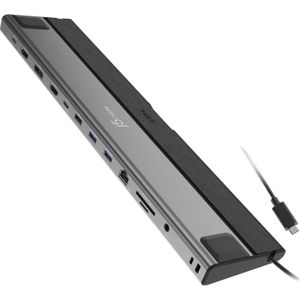 j5Create JCD554-N, Bedraad, USB4, 85 W, 10,100,1000 Mbit/s, Zwart, Grijs, MicroSD (TransFlash) (USB-C, 4 ports), Docking station + USB-hub, Grijs, Zwart