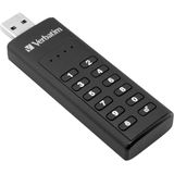 Verbatim Beveiligd toetsenbord (128 GB, USB-A, USB 3.1), USB-stick, Zwart
