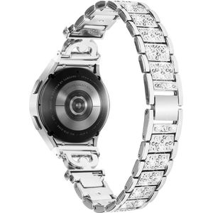 Cover-Discount Roestvrijstalen armband met strass 20 mm zilver (20 mm, Roestvrij staal), Horlogebandjes, Zilver