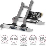 AXAGON PCEA-PSN PCIe Adapter chip ASIX AX99100 1x Parallel + 2x Serial + LP *PCIEM *DB9M