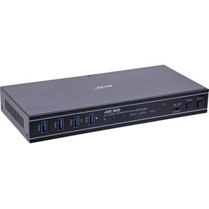 InLine  KVM Switch, 2-fach, HDMI, 4K60Hz, Dual Monitor, KVM schakelaars, Zwart