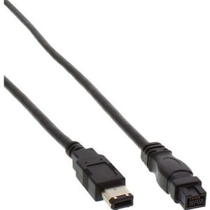InLine FireWire kabel, 6pin/9pin St/St (1 m), Interfacekabel