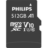 Philips MicroSDXC Geheugenkaart 512GB - Class 10 - Incl. Adapter