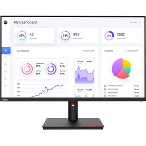 Lenovo ThinkVision T32p-30 LED display 80 cm (31.5") 3840 x 2160 Pixels 4K Ultra HD Zwart