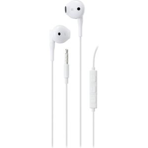 Deltaco E130 Semi-in-ear oordopjes, antwoordknop, 3,5 mm, microfoon, wit (Bedraad), Koptelefoon, Wit