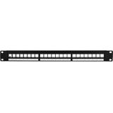 LogiLink - NK4065 - Patchpanel - Zwart - 19" voor 24 Keystone-modules - 1 HE