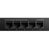 SW5000M - 5-Poorts Gigabit Switch - Zwart - Metalen Behuizing