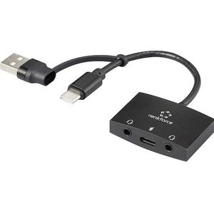 Renkforce - RF-AA-200 2.0 - Externe Geluidskaart - Aluminium - USB-C en USB-A