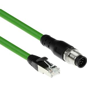 ACT Industrial 10.00 meters Sensor cable M12A 8-pin male to RJ45 male, Ultraflex SF/UTP TPE cable, sh... (S/FTP, SF/UTP, CAT5e, 10 m), Netwerkkabel