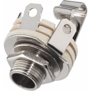 Monacor - T-210 - 3.5 mm Jackplugbus - 6.3 mm Mono-Inbouwbus - Verchroomde Uitvoering