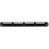 Qoltec 54474 Patchpaneel RACK 24 poorten, Server accessoires, Zwart