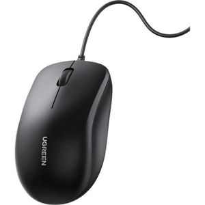 Ugreen - Wired Mouse MU007 (90789) - USB, Ergonomic Design, Plug&Play, 1200DPI, 1.5m - Black, Muis