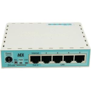 MikroTik RB750GR3 Kabelrouter Gigabit Ethernet Turquoise, Wit RB750Gr3, Router, Turkoois