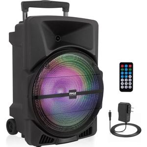 Pyle - Bluetooth Party Speaker - Draagbare Speaker - Zwart - 1200W Vermogen