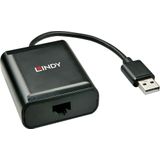Lindy USB 2.0 Cat.5 Extender 60m 4 Poorten (USB-A, 4 Havens), Docking station + USB-hub, Zwart