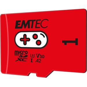 Emtec mSD 1TB UHS-I U3 V30 A2 Gaming Rouge (1000 GB, microSD, U3, UHS-I), Geheugenkaart