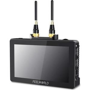 Feelworld FT6 FR6 5,5 Inch Draadloos Video Transmissie Systeem met De Zender en Ontvanger DSLR Camera Fi (5.50", Volledige HD), Videomonitoren, Zwart
