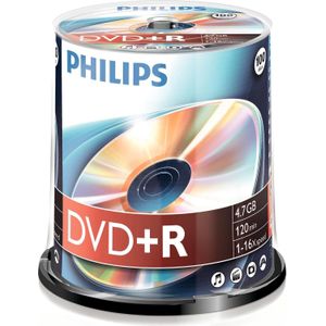 Philips 1x100 DVD+R 4,7GB 16x SP (100 x), Optische gegevensdrager